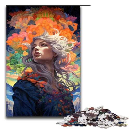 Puzzle für Erwachsene 1000 Teile Bunte Blumenfrau Puzzle für Erwachsene Holzspiele für die ganze Familie Weihnachtsund Geburtstagsgeschenke 75 x 50 cm Puzzle für Erwachsene 1000 Teile Bunte Blumenfrau Puzzle für Erwachsene Holzspiele für die ganze Familie Weihnachtsund Geburtstagsgeschenke 75 x 50 cm von QSYFNBZL