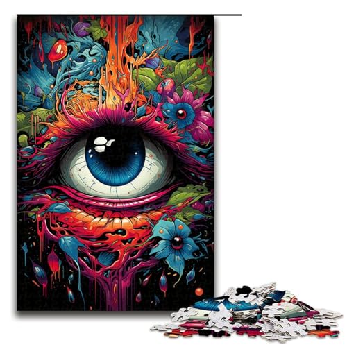 Puzzle für Erwachsene 1000 Teile Bunte Fantasieaugen Puzzle für Erwachsene Holzspiele für die ganze Familie Weihnachtsund Geburtstagsgeschenke 75 x 50 cm von QSYFNBZL