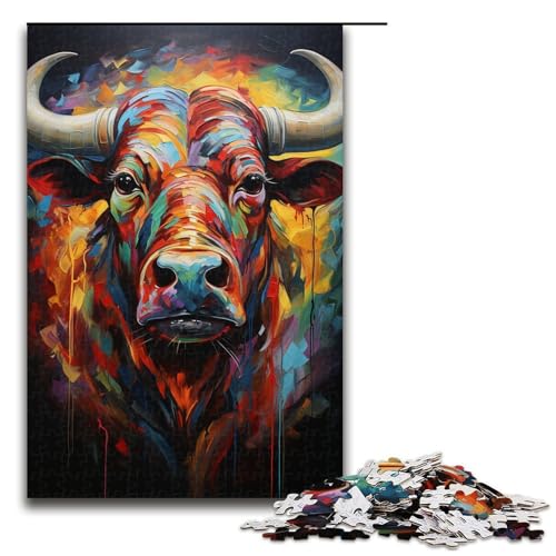 Puzzle für Erwachsene 1000 Teile Bunte Kuhgemälde Puzzle Lernspiele für Zuhause DIY Spielzeug tolles Geschenk für Spiele 1000 Teile von QSYFNBZL