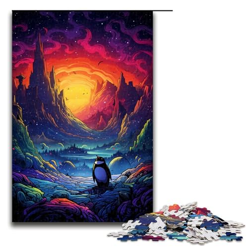 Puzzle für Erwachsene 1000 Teile Bunte Pinguine Puzzle für Lernspiele Herausforderungsspielzeug einzigartige Heimdekoration und Geschenke 75 x 50 cm von QSYFNBZL