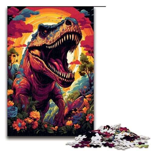 Puzzle für Erwachsene 1000 Teile Bunte Psychedelia der Dinosaurier Puzzle für Kinder Holzpuzzle dekomprimierendes intellektuelles Lernspielzeug 75 x 50 cm Puzzle für Erwachsene 1000 Teile Bunte Psychedelia der Dinosaurier Puzzle für Kinder Holzpuzzle dekomprimierendes intellektuelles Lernspielzeug 75 x 50 cm von QSYFNBZL