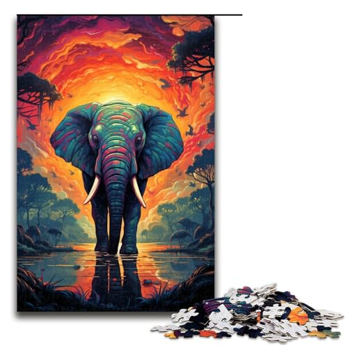 Puzzle für Erwachsene 1000 Teile Bunte Psychedelia der Elefanten Holzpuzzle Lernspielzeug Familienspiele 75 x 50 cm Puzzle für Erwachsene 1000 Teile Bunte Psychedelia der Elefanten Holzpuzzle Lernspielzeug Familienspiele 75 x 50 cm von QSYFNBZL