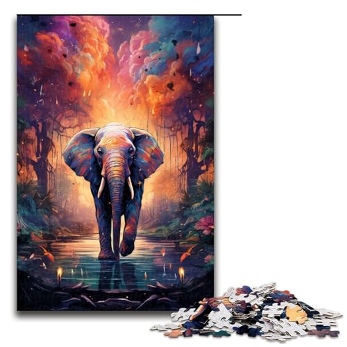Puzzle für Erwachsene 1000 Teile Bunte Psychedelia der Elefanten Puzzle für Kinder Holzpuzzle dekomprimierendes intellektuelles Lernspielzeug 75 x 50 cm Puzzle für Erwachsene 1000 Teile Bunte Psychedelia der Elefanten Puzzle für Kinder Holzpuzzle dekomprimierendes intellektuelles Lernspielzeug 75 x 50 cm von QSYFNBZL