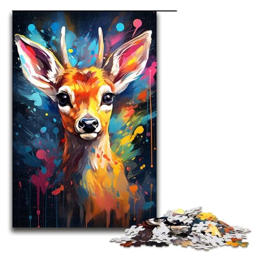 Puzzle für Erwachsene 1000 Teile Bunte Psychedelia eines süßen kleinen Hirschen DIY Puzzle Spielzeug tolle Geschenke zu Weihnachten für Teenager ab 14 Jahren 75 x 50 cm Puzzle für Erwachsene 1000 Teile Bunte Psychedelia eines süßen kleinen Hirschen DIY Puzzle Spielzeug tolle Geschenke zu Weihnachten für Teenager ab 14 Jahren 75 x 50 cm von QSYFNBZL