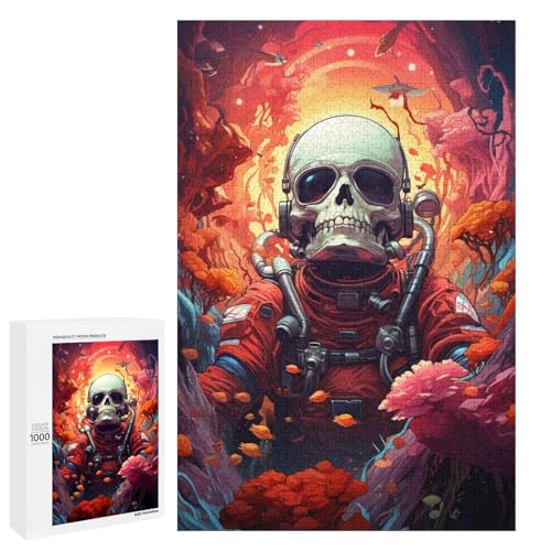 Puzzle für Erwachsene 1000 Teile Bunte Psychedelia mit Skelett Astronauten Holzpuzzle Lernspielzeug Familienspiele 75 x 50 cm Puzzle für Erwachsene 1000 Teile Bunte Psychedelia mit Skelett Astronauten Holzpuzzle Lernspielzeug Familienspiele 75 x 50 cm von QSYFNBZL