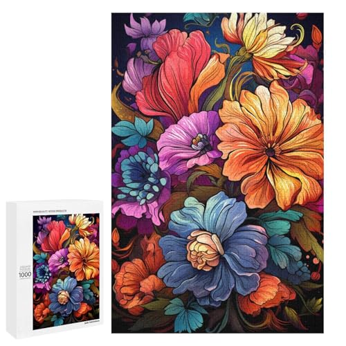 Puzzle für Erwachsene 1000 Teile Bunte Psychedelia mit hübschen Blumen Puzzle Spiele Spielzeug Geschenk geeignet als Schreibtischdekoration 75 x 50 cm Puzzle für Erwachsene 1000 Teile Bunte Psychedelia mit hübschen Blumen Puzzle Spiele Spielzeug Geschenk geeignet als Schreibtischdekoration 75 x 50 cm von QSYFNBZL