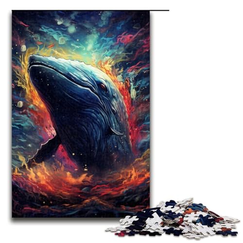 Puzzle für Erwachsene 1000 Teile Bunte Wale unter dem Meer Puzzlespiel Spielzeug lustig 75 x 50 cm von QSYFNBZL