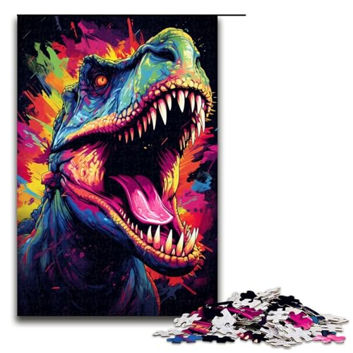 Puzzle für Erwachsene 1000 Teile Bunte Zeichnung eines Dinosauriers Geburtstagsgeschenk für Teenager ab 14 Jahren 75 x 50 cm Puzzle für Erwachsene 1000 Teile Bunte Zeichnung eines Dinosauriers Geburtstagsgeschenk für Teenager ab 14 Jahren 75 x 50 cm von QSYFNBZL