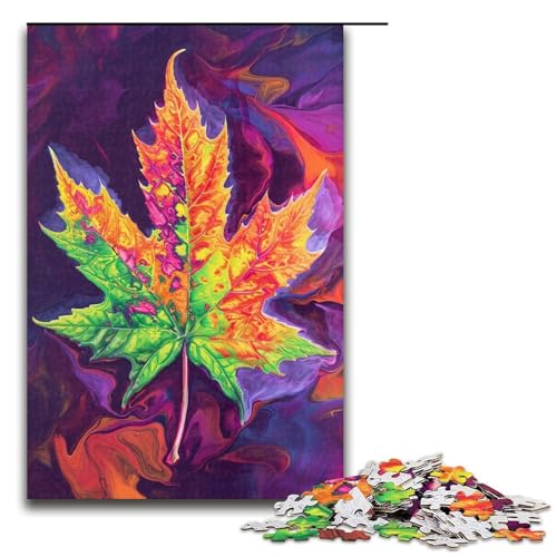 Puzzle für Erwachsene 1000 Teile Bunte psychedelische Ahornblätter Puzzle Lernspiele für Zuhause DIY Spielzeug tolles Geschenk für Spiele 75 x 50 cm Puzzle für Erwachsene 1000 Teile Bunte psychedelische Ahornblätter Puzzle Lernspiele für Zuhause DIY Spielzeug tolles Geschenk für Spiele 75 x 50 cm von QSYFNBZL