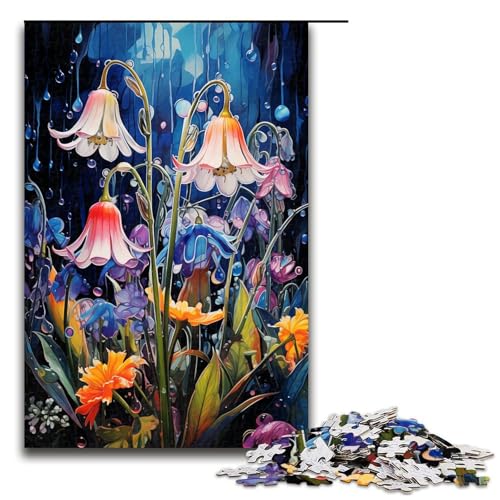 Puzzle für Erwachsene 1000 Teile Bunte psychedelische Blumen Puzzle für Erwachsene Holzspiele für die ganze Familie Weihnachts und Geburtstagsgeschenke 75 x 50 cm von QSYFNBZL