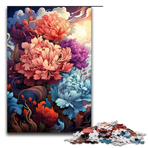 Puzzle für Erwachsene 1000 Teile Bunte psychedelische Blumen Puzzle für Kinder Holzpuzzle dekomprimierendes intellektuelles Lernspielzeug 75 x 50 cm Puzzle für Erwachsene 1000 Teile Bunte psychedelische Blumen Puzzle für Kinder Holzpuzzle dekomprimierendes intellektuelles Lernspielzeug 75 x 50 cm von QSYFNBZL