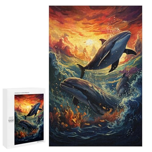 Puzzle für Erwachsene 1000 Teile Bunte psychedelische Delfine Puzzle für Lernspiele Herausforderungsspielzeug einzigartige Heimdekoration und Geschenke 75 x 50 cm Puzzle für Erwachsene 1000 Teile Bunte psychedelische Delfine Puzzle für Lernspiele Herausforderungsspielzeug einzigartige Heimdekoration und Geschenke 75 x 50 cm von QSYFNBZL