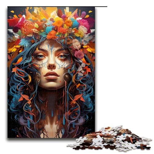 Puzzle für Erwachsene 1000 Teile Bunte psychedelische Hexe DIY Puzzle Spielzeug tolle Geschenke zu Weihnachten für Teenager ab 14 Jahren 75 x 50 cm von QSYFNBZL