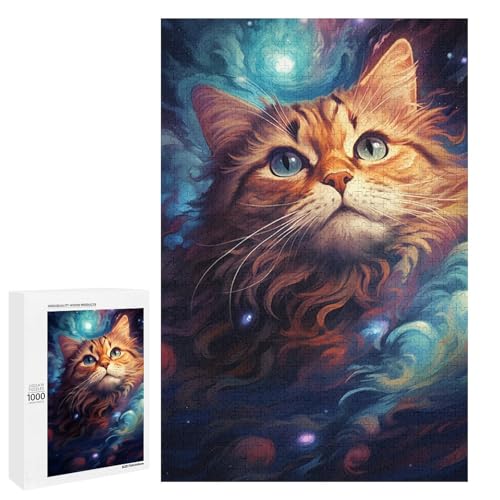 Puzzle für Erwachsene 1000 Teile Bunte psychedelische Katze Holzpuzzle Lernspielzeug Familienspiele 75 x 50 cm Puzzle für Erwachsene 1000 Teile Bunte psychedelische Katze Holzpuzzle Lernspielzeug Familienspiele 75 x 50 cm von QSYFNBZL