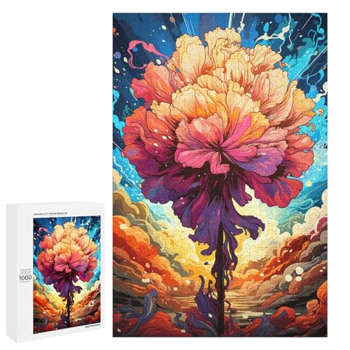 Puzzle für Erwachsene 1000 Teile Bunte psychedelische Nelken Geburtstagsgeschenk für Teenager ab 14 Jahren 75 x 50 cm von QSYFNBZL