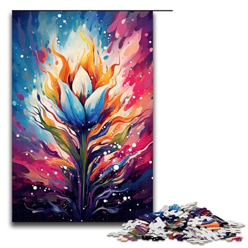 Puzzle für Erwachsene 1000 Teile Bunte psychedelische Tulpen Puzzle Spielspielzeug lustig 75 x 50 cm von QSYFNBZL