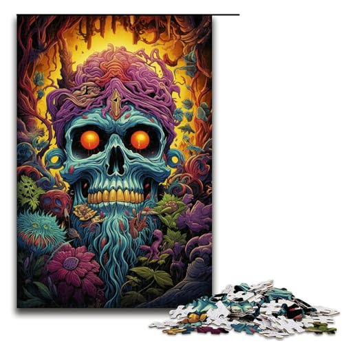 Puzzle für Erwachsene 1000 Teile Bunte psychedelische Waldskelette Puzzle Spiele Spielzeug Geschenk geeignet als Schreibtischdekoration 75 x 50 cm von QSYFNBZL
