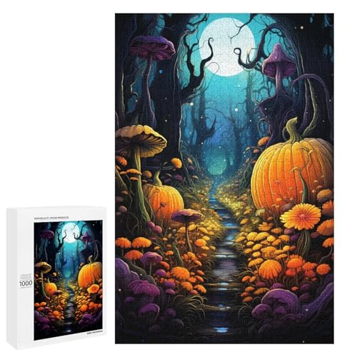 Puzzle für Erwachsene 1000 Teile Bunte psychedelische Zeichnung eines Kürbisses Puzzle für Erwachsene Holzspiele für die ganze Familie Weihnachts und Geburtstagsgeschenke 75 x 50 cm von QSYFNBZL