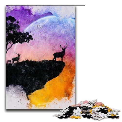 Puzzle für Erwachsene 1000 Teile Der Hirsch kann hoch springen Mustermontage hilft dem Gehirn süchtig machendes Spielzeug zu trainieren um Geduld zu fördern 75 x 50 cm Puzzle für Erwachsene 1000 Teile Der Hirsch kann hoch springen Mustermontage hilft dem Gehirn süchtig machendes Spielzeug zu trainieren um Geduld zu fördern 75 x 50 cm von QSYFNBZL