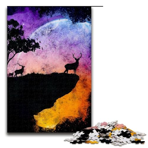 Puzzle für Erwachsene 1000 Teile Der Hirsch mit Mond Geburtstagsgeschenk für Teenager ab 14 Jahren 75 x 50 cm Puzzle für Erwachsene 1000 Teile Der Hirsch mit Mond Geburtstagsgeschenk für Teenager ab 14 Jahren 75 x 50 cm von QSYFNBZL