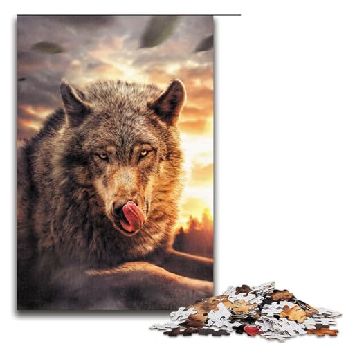 Puzzle für Erwachsene 1000 Teile Der Wolf Lernspiele für Zuhause DIY Spielzeug tolles Geschenk für Spiele 75 x 50 cm von QSYFNBZL