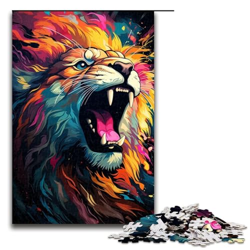 Puzzle für Erwachsene 1000 Teile Der farbenfrohe und psychedelische König der Tiere Puzzle für Kinder Holzpuzzle dekomprimierendes intellektuelles Lernspielzeug 75 x 50 cm Puzzle für Erwachsene 1000 Teile Der farbenfrohe und psychedelische König der Tiere Puzzle für Kinder Holzpuzzle dekomprimierendes intellektuelles Lernspielzeug 75 x 50 cm von QSYFNBZL