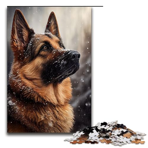 Puzzle für Erwachsene 1000 Teile Deutscher Schäferhund Schneepuzzle für Erwachsene Holzspiele für die ganze Familie Weihnachts und Geburtstagsgeschenke 75 x 50 cm Puzzle für Erwachsene 1000 Teile Deutscher Schäferhund Schneepuzzle für Erwachsene Holzspiele für die ganze Familie Weihnachts und Geburtstagsgeschenke 75 x 50 cm von QSYFNBZL