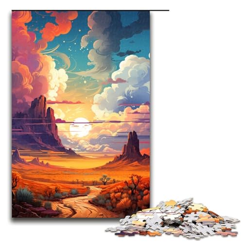 Puzzle für Erwachsene 1000 Teile Die Wüste ist von Spritzern umgeben Viele Bunte Puzzles Spielspielzeug lustig 75 x 50 cm von QSYFNBZL