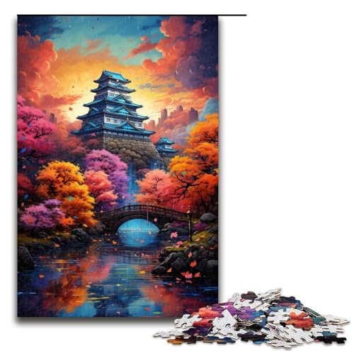 Puzzle für Erwachsene 1000 Teile Die farbenfrohe Psychedelia der Burg Osaka Puzzle für Kinder Holzpuzzle dekomprimierendes intellektuelles Lernspielzeug 75 x 50 cm Puzzle für Erwachsene 1000 Teile Die farbenfrohe Psychedelia der Burg Osaka Puzzle für Kinder Holzpuzzle dekomprimierendes intellektuelles Lernspielzeug 75 x 50 cm von QSYFNBZL
