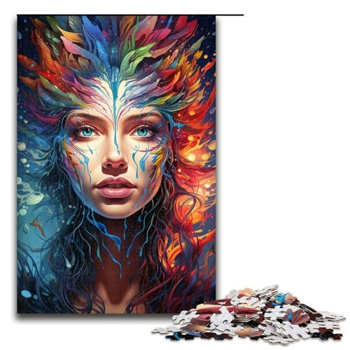 Puzzle für Erwachsene 1000 Teile Die farbenfrohe Psychedelia der Elementarmagier Puzzlespiel Spielzeug lustig 75 x 50 cm von QSYFNBZL