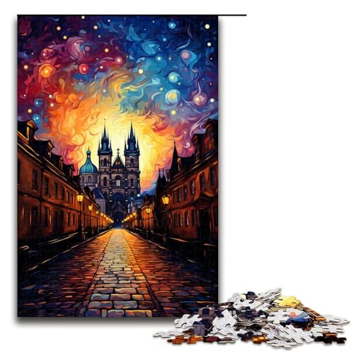 Puzzle für Erwachsene 1000 Teile Die farbenfrohe Psychedelia der Karlsbrücke Puzzle für Erwachsene Holzspiele für die ganze Familie Weihnachts und Geburtstagsgeschenke 75 x 50 cm von QSYFNBZL