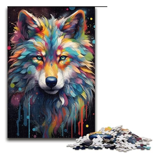 Puzzle für Erwachsene 1000 Teile Die farbenfrohe Psychedelia der Polarwölfe Puzzle für Erwachsene Holzspiele für die ganze Familie Weihnachts und Geburtstagsgeschenke 75 x 50 cm Puzzle für Erwachsene 1000 Teile Die farbenfrohe Psychedelia der Polarwölfe Puzzle für Erwachsene Holzspiele für die ganze Familie Weihnachts und Geburtstagsgeschenke 75 x 50 cm von QSYFNBZL