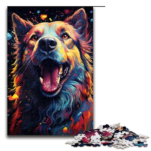 Puzzle für Erwachsene 1000 Teile Die farbenfrohe Psychedelia der kosmischen Hunde Puzzle für Kinder Holzpuzzle dekomprimierendes intellektuelles Lernspielzeug 75 x 50 cm Puzzle für Erwachsene 1000 Teile Die farbenfrohe Psychedelia der kosmischen Hunde Puzzle für Kinder Holzpuzzle dekomprimierendes intellektuelles Lernspielzeug 75 x 50 cm von QSYFNBZL