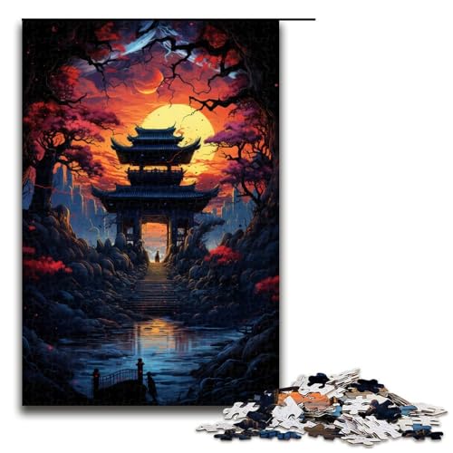 Puzzle für Erwachsene 1000 Teile Die farbenfrohe Psychedelia des Schreins Puzzlespiel Spielzeug lustig 75 x 50 cm von QSYFNBZL