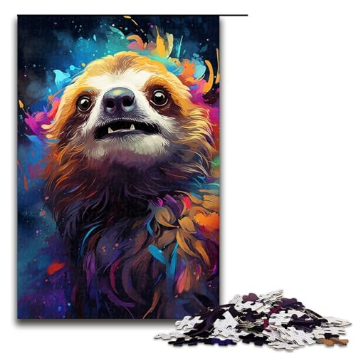 Puzzle für Erwachsene 1000 Teile Die farbenfrohe Psychedelia des Sternenotters Holzpuzzle Lernspielzeug Familienspiele 75 x 50 cm von QSYFNBZL