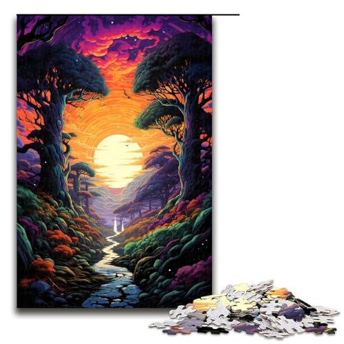 Puzzle für Erwachsene 1000 Teile Die farbenfrohe Psychedelia des geheimnisvollen Waldes Puzzle für Kinder Holzpuzzle dekomprimierendes intellektuelles Lernspielzeug 75 x 50 cm Puzzle für Erwachsene 1000 Teile Die farbenfrohe Psychedelia des geheimnisvollen Waldes Puzzle für Kinder Holzpuzzle dekomprimierendes intellektuelles Lernspielzeug 75 x 50 cm von QSYFNBZL