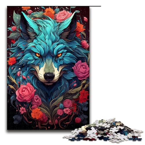 Puzzle für Erwachsene 1000 Teile Die farbenfrohe Psychedelia des giftigen Wolfsdrachen Unmögliches Puzzle Familienspiel Stressabbau Schwierige Herausforderung 75 x 50 cm von QSYFNBZL