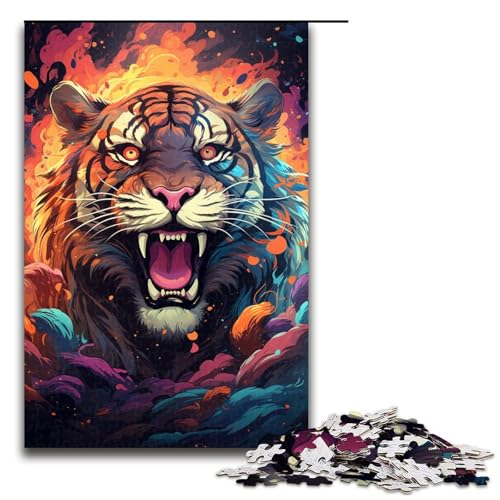 Puzzle für Erwachsene 1000 Teile Die farbenfrohe Psychedelia des mysteriösen Tigers Puzzle für Erwachsene Holzspiele für die ganze Familie Weihnachts und Geburtstagsgeschenke 75 x 50 cm Puzzle für Erwachsene 1000 Teile Die farbenfrohe Psychedelia des mysteriösen Tigers Puzzle für Erwachsene Holzspiele für die ganze Familie Weihnachts und Geburtstagsgeschenke 75 x 50 cm von QSYFNBZL
