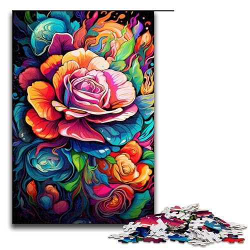 Puzzle für Erwachsene 1000 Teile Doodle Bunte Rosen Holzpuzzle Lernspielzeug Familienspiele 75 x 50 cm Puzzle für Erwachsene 1000 Teile Doodle Bunte Rosen Holzpuzzle Lernspielzeug Familienspiele 75 x 50 cm von QSYFNBZL