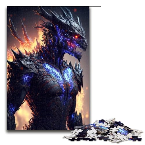 Puzzle für Erwachsene 1000 Teile Drachen Dämonenspielzeug intellektuelles Spiel ganze Familie 75 x 50 cm von QSYFNBZL