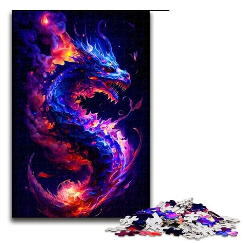 Puzzle für Erwachsene 1000 Teile Drachen Puzzle Geburtstagsgeschenk für Teenager ab 14 Jahren 75 x 50 cm von QSYFNBZL