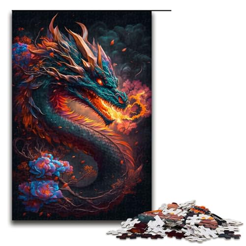 Puzzle für Erwachsene 1000 Teile Drachenblumen Puzzle Spielspielzeug lustig 75 x 50 cm von QSYFNBZL