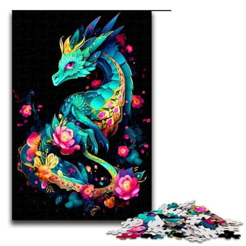 Puzzle für Erwachsene 1000 Teile Drachenspielzeug intellektuelles Spiel ganze Familie 75 x 50 cm von QSYFNBZL