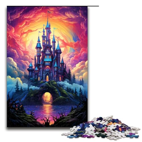 Puzzle für Erwachsene 1000 Teile EIN großes Schloss über der Stadt Puzzlespiel Spielzeug lustig 75 x 50 cm von QSYFNBZL