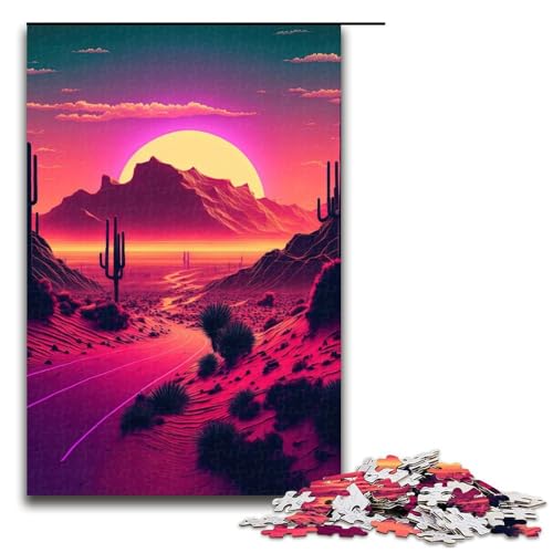 Puzzle für Erwachsene 1000 Teile Eine Synthwave Bergszene Puzzle für Erwachsene Holzspiele für die ganze Familie Weihnachts und Geburtstagsgeschenke 75 x 50 cm Puzzle für Erwachsene 1000 Teile Eine Synthwave Bergszene Puzzle für Erwachsene Holzspiele für die ganze Familie Weihnachts und Geburtstagsgeschenke 75 x 50 cm von QSYFNBZL