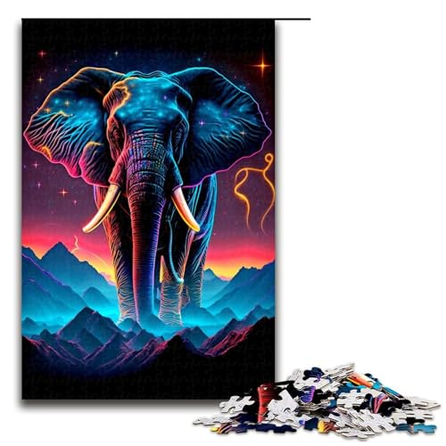 Puzzle für Erwachsene 1000 Teile Elefantenspielzeug intellektuelles Spiel ganze Familie 75 x 50 cm Puzzle für Erwachsene 1000 Teile Elefantenspielzeug intellektuelles Spiel ganze Familie 75 x 50 cm von QSYFNBZL