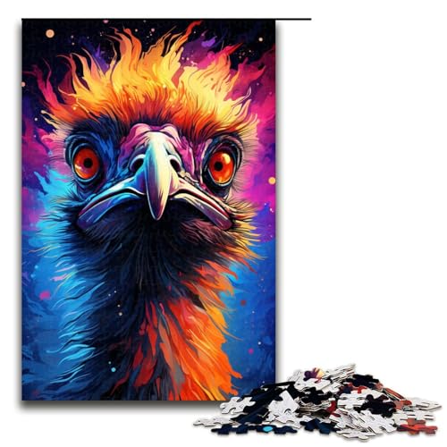 Puzzle für Erwachsene 1000 Teile Emus farbenfrohes psychedelisches Puzzle für Kinder Holzpuzzle dekomprimierendes intellektuelles Lernspielzeug 75 x 50 cm Puzzle für Erwachsene 1000 Teile Emus farbenfrohes psychedelisches Puzzle für Kinder Holzpuzzle dekomprimierendes intellektuelles Lernspielzeug 75 x 50 cm von QSYFNBZL