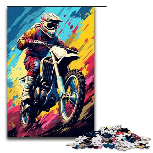 Puzzle für Erwachsene 1000 Teile Fahrräder sind von Spritzern umgeben viele Bunte Puzzles für Kinder Holzpuzzle dekomprimierendes intellektuelles Lernspielzeug 75 x 50 cm von QSYFNBZL