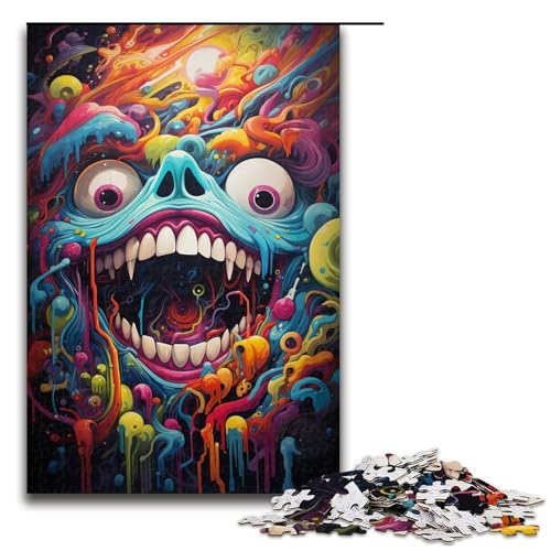 Puzzle für Erwachsene 1000 Teile Fantasie Bunte Dämonen Puzzle Spielspielzeug lustig 75 x 50 cm von QSYFNBZL