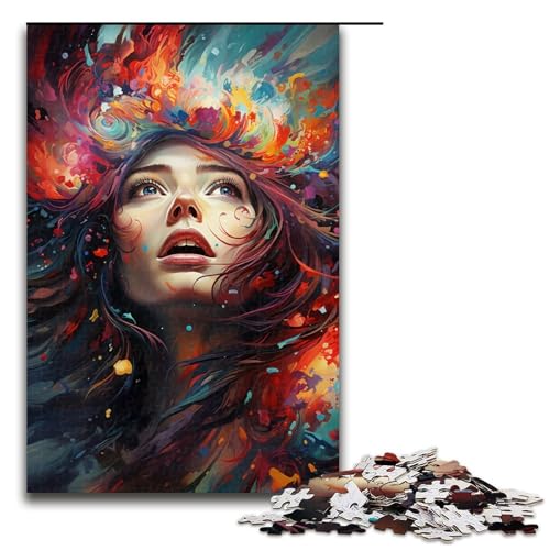 Puzzle für Erwachsene 1000 Teile Fantasie Farbfrau DIY Puzzle Spielzeug tolle Geschenke zu Weihnachten für Teenager ab 14 Jahren 75 x 50 cm von QSYFNBZL